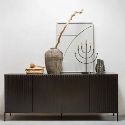 WOOOD Dressoir New Gravure Zwart - 200x85x46 cm