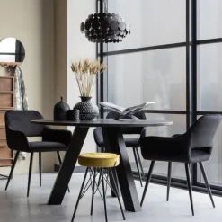 WOOOD Eetkamerstoel Jelle Zwart - set 2 stuks