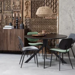 WOOOD Eettafel Bruno Zwart - Ø 120 cm
