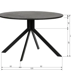 WOOOD Eettafel Bruno Zwart - Ø 120 cm