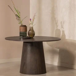 WOOOD Eettafel Maan Donkerbruin - Ø 120 cm