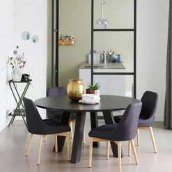 WOOOD Eettafel Rhonda Zwart - Ø 150 cm