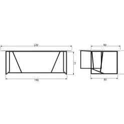 WOOOD Eettafel Silas Dust - 220x90 cm