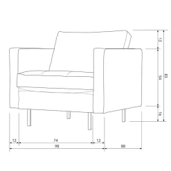 WOOOD Fauteuil Rodeo Cognac