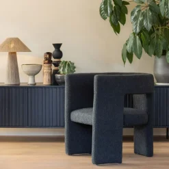 WOOOD Fauteuil Tiwa Donkergrijs