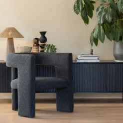 WOOOD Fauteuil Tiwa Donkergrijs