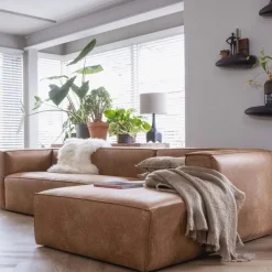 WOOOD Hoekbank Bean Rechts Cognac