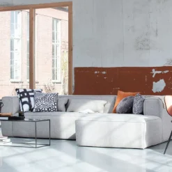 WOOOD Hoekbank Bean Rechts Lichtgrijs