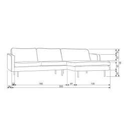 WOOOD Hoekbank Rodeo Rechts Cognac