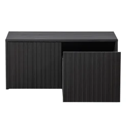 WOOOD Kistbank New Gravure Zwart - 88x50x40 cm