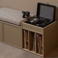 WOOOD Kistbank Turner Mud - 80x47x44 cm