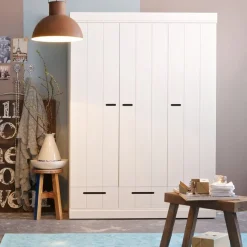 WOOOD Kledingkast Connect Wit - 140x195x53 cm