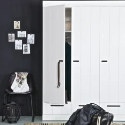 WOOOD Kledingkast Connect Wit - 140x195x53 cm