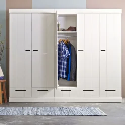 WOOOD Kledingkast Connect Wit - 140x195x53 cm