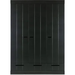 WOOOD Kledingkast Connect Zwart - 140x195x53 cm