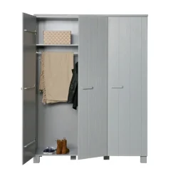 WOOOD Kledingkast Dennis Grijs - 158x202x55 cm
