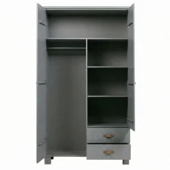 WOOOD Kledingkast Dennis Staalgrijs - 111x202x55 cm