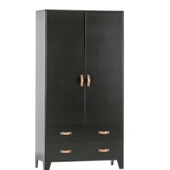 WOOOD Kledingkast Dian Zwart - 94x180x40 cm