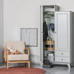 WOOOD Kledingkast Lily Grijs - 98x190x41 cm