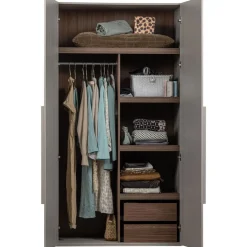 WOOOD Kledingkast Rens Grijs - 110x210x58 cm