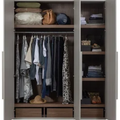 WOOOD Kledingkast Rens Grijs - 165x210x58 cm