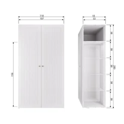 WOOOD Kledingkast Sipke Wit - 110x200x55 cm