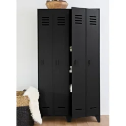 WOOOD Lockerkast Stijn Zwart - 103x187x40 cm