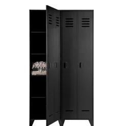 WOOOD Lockerkast Stijn Zwart - 103x187x40 cm