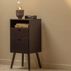 WOOOD Nachtkastje Ozzy Zwart - 36x75x30 cm