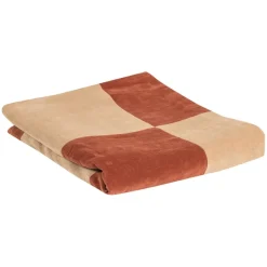 WOOOD Plaid Zena Roestbruin / Beige 130x170 cm