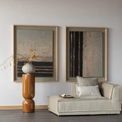 WOOOD Plantentafel / Pot Toval Honinggeel - 32x95x32 cm