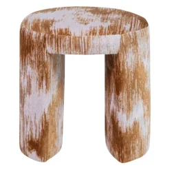 WOOOD Poef Charlie Karamelbruin - Ø 45 cm