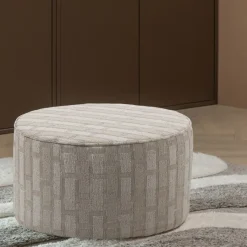 WOOOD Poef Sarli Naturel / Beige - Ø 60 cm