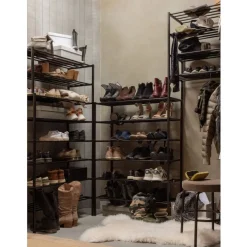 WOOOD Schoenenrek Ferro Zwart - 85x80x35 cm