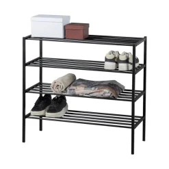 WOOOD Schoenenrek Ferro Zwart - 85x80x35 cm