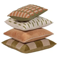 WOOOD Sierkussen Vola Groen / Terra - set 4 stuks