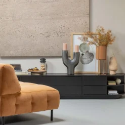 WOOOD TV-meubel Finca Zwart - 78x40x40 cm