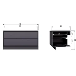 WOOOD TV-meubel Finca Zwart - 75x40x40 cm