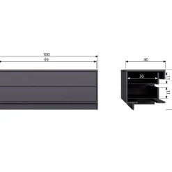 WOOOD TV-meubel Finca Zwart - 100x40x40 cm
