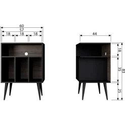 WOOOD TV-meubel James Zwart - 60x83x44 cm
