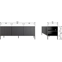 WOOOD TV-meubel New Gravure Naturel - 150x56x44 cm
