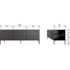 WOOOD TV-Meubel New Gravure Bruin - 150x56x44 cm