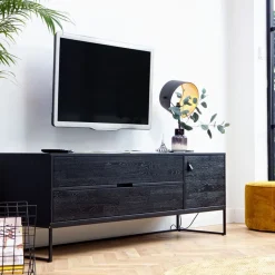 WOOOD TV-meubel Silas Zwart - 180x61x44 cm