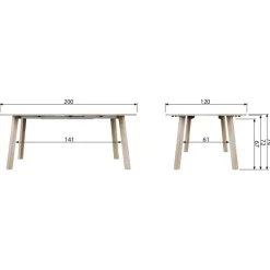 WOOOD Uitschuifbare Eettafel Lange Jan Wit - 120/160/200x120 cm