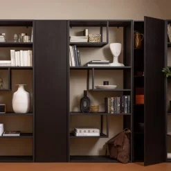 WOOOD Vakkenkast Teun Zwart - 85x188x35 cm