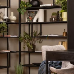 WOOOD Vakkenkast Teun Zwart - 85x188x35 cm