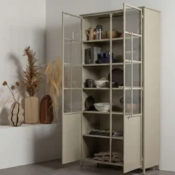 WOOOD Vitrinekast Exhibit XL Zand - 99x200x44 cm