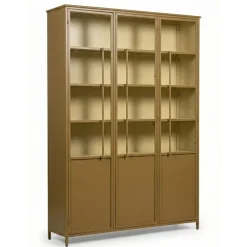 WOOOD Vitrinekast Exhibit XL Honinggeel - 142x200x44 cm