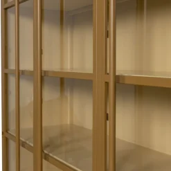 WOOOD Vitrinekast Exhibit XL Honinggeel - 142x200x44 cm