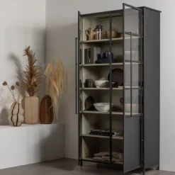 WOOOD Vitrinekast Exhibit XL Zwart - 99x200x44 cm